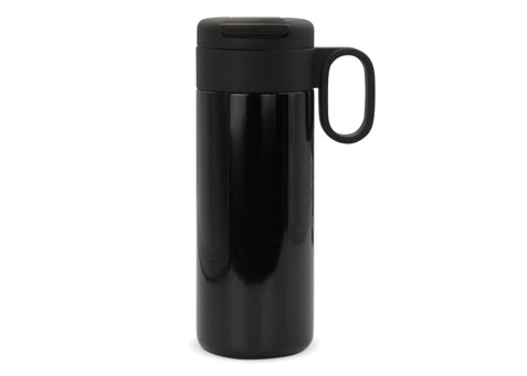 Isolierbecher Flow mit Griff 400ml - Schwarz bedrucken, Art.-Nr. LT98715-N0002