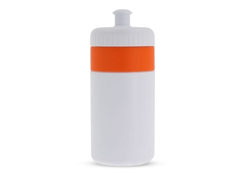 Sportflasche mit Rand 500ml - Weiss / Orange bedrucken, Art.-Nr. LT98735-N0126