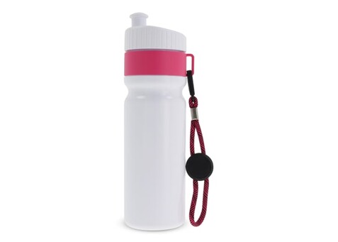 Sportflasche mit Rand und Kordel 750ml - Weiss / Rosa bedrucken, Art.-Nr. LT98736-N0176 Sportflasche mit Rand und Kordel 750ml - Weiss / Rosa bedrucken, Art.-Nr. LT98736-N0176