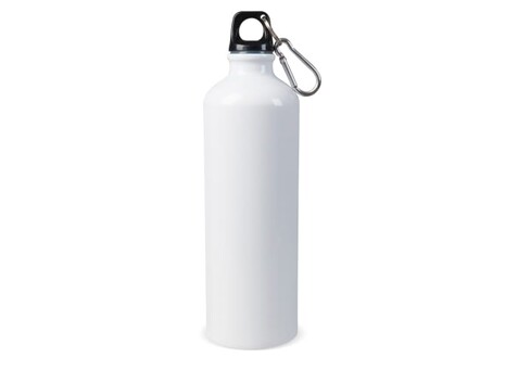 Aluminium Wasserflasche mit Karabiner Sublimation 750ml - Weiss bedrucken, Art.-Nr. LT98745-N0001