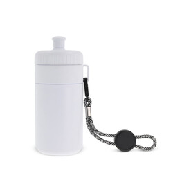 Sportflasche mit Halteschlaufe 500ml - Weiss / Weiss bedrucken, Art.-Nr. LT98785-N0101