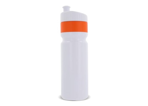 Sportflasche mit Rand 750ml - Weiss / Orange bedrucken, Art.-Nr. LT98786-N0126