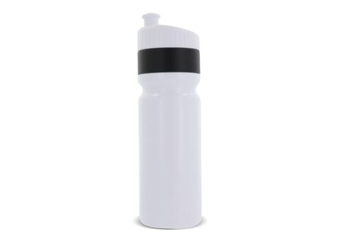Sportflasche mit Rand 750ml - Weiss / Schwarz bedrucken, Art.-Nr. LT98786-N0102