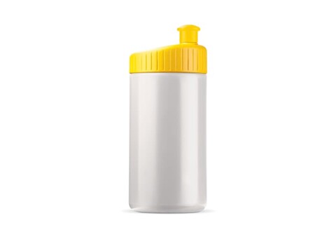 Sportflasche Design 500ml - Weiss / Gelb bedrucken, Art.-Nr. LT98796-N0141