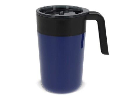 Doppelwandiger Kaffeebecher 400ml - Dunkelblau bedrucken, Art.-Nr. LT98834-N0010