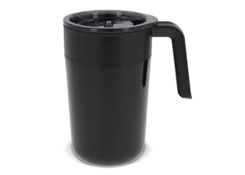 Doppelwandiger Kaffeebecher 400ml - Schwarz bedrucken, Art.-Nr. LT98834-N0002