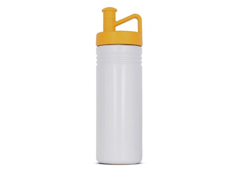 Sportflasche adventure 500ml - Weiss / Gelb bedrucken, Art.-Nr. LT98850-N0141