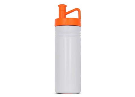 Sportflasche adventure 500ml - Weiss / Orange bedrucken, Art.-Nr. LT98850-N0126