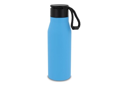 Isolierflasche mit Trageschlaufe 600ml - Hellblau bedrucken, Art.-Nr. LT98858-N0012