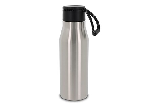 Isolierflasche mit Trageschlaufe 600ml - Silber bedrucken, Art.-Nr. LT98858-N0005