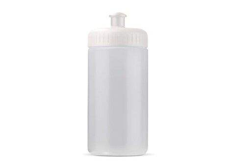 Sportflasche auf Biobasis 500ml basic - Transparent Weiss bedrucken, Art.-Nr. LT98859-N0401