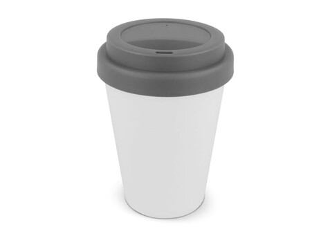 RPP Kaffeetasse Weißer Körper 250ml - Weiss / Grau bedrucken, Art.-Nr. LT98867-N0161