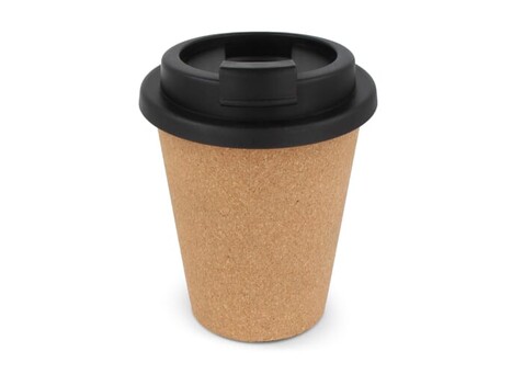 R-PP Kork Kaffeebecher 350 ml - Schwarz bedrucken, Art.-Nr. LT98869-N0002