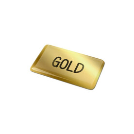 Doming Rechteck 40x20 mm - Gold bedrucken, Art.-Nr. LT99113-N0006