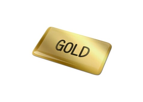 Doming Rechteck 100x30 mm - Gold bedrucken, Art.-Nr. LT99117-N0006