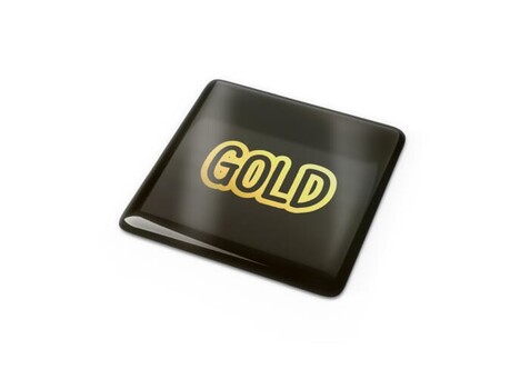 Doming Quadrat 15x15 mm - Gold bedrucken, Art.-Nr. LT99120-N0006