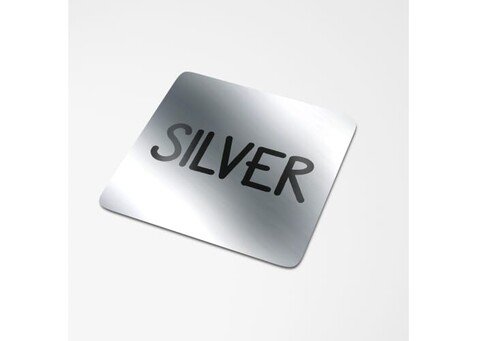 Vinyl Sticker Quadrat 10x10mm - Silber bedrucken, Art.-Nr. LT99149-N0005