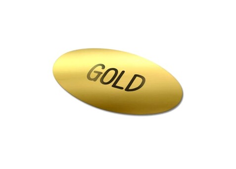 Vinyl Sticker Oval 20x10mm - Gold bedrucken, Art.-Nr. LT99157-N0006