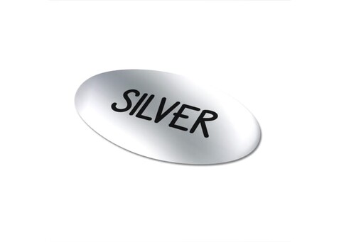 Vinyl Sticker Oval 60x35mm - Silber bedrucken, Art.-Nr. LT99161-N0005