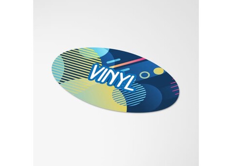 Vinyl Sticker Oval 60x35mm - Weiss bedrucken, Art.-Nr. LT99161-N0001