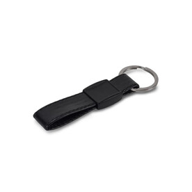 Schlüsselring Metall, echtes Leder - Schwarz bedrucken, Art.-Nr. LT99663-N0002