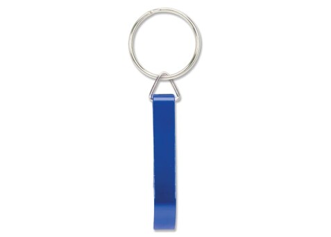 Schlüsselanhänger mit Öffner - Blau bedrucken, Art.-Nr. LT99710-N0011