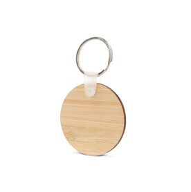 Schlüsselanhänger Bambus rund - Natur bedrucken, Art.-Nr. LT99716-N0094