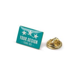 Metall Pin rechteckig 19x13mm - Gold Satin bedrucken, Art.-Nr. LT99737-N0092