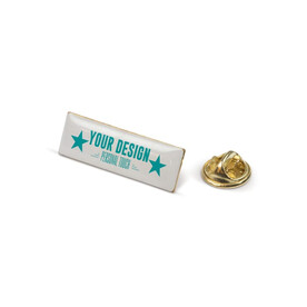 Metall Pin rechteckig 30x10mm - Gold Satin bedrucken, Art.-Nr. LT99742-N0092