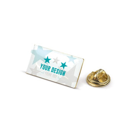 Metall Pin rechteckig 26x14mm - Gold Satin bedrucken, Art.-Nr. LT99743-N0092