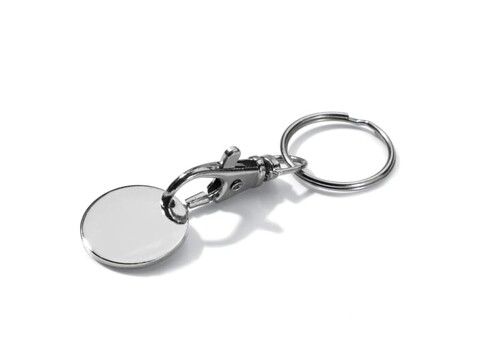 Schlüsselanhänger Einkaufswagenchip - Silber bedrucken, Art.-Nr. LT99791-N0005