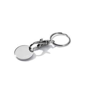 Schlüsselanhänger Einkaufswagenchip - Silber bedrucken, Art.-Nr. LT99791-N0005