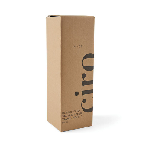 VINGA Ciro RCS recycelte Vakuumflasche 800ml weiß bedrucken, Art.-Nr. V430033