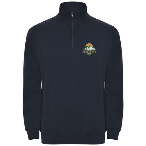 Aneto Pullover mit Viertelreißverschluss, Navy Blue bedrucken, Art.-Nr. R11091R1