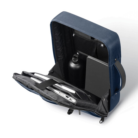 Bobby Bizz 2.0 Anti-Diebstahl Rucksack &amp; Aktentasche navy blau, navy blau bedrucken, Art.-Nr. P705.925