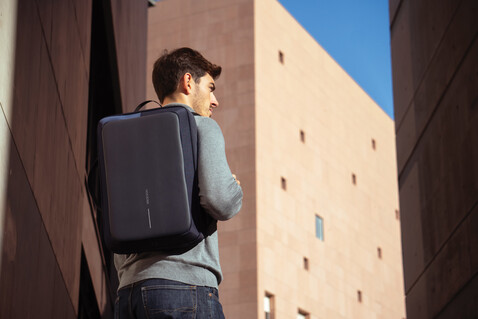 Bobby Bizz 2.0 Anti-Diebstahl Rucksack &amp; Aktentasche navy blau, navy blau bedrucken, Art.-Nr. P705.925