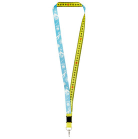 Isla 1 Meter RPET Sublimation Lanyard mit Sicherheitsverschluss, gelb, schwarz, weiss bedrucken, Art.-Nr. 1PL06201