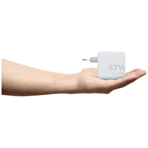 Xtorm XVC2067 GaN Ultra 67 W Reiseladegerät mit 100 W USB-C PD-Kabel, weiss bedrucken, Art.-Nr. 12439601
