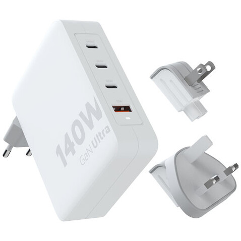 Xtorm XVC2140 GaN Ultra 140 W Reiseladegerät mit 240 W USB-C PD-Kabel, weiss bedrucken, Art.-Nr. 12439701