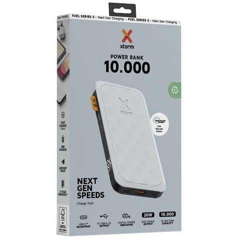 Xtorm FS510 Fuel Serie 10.000 mAh 20 W Powerbank, weiss bedrucken, Art.-Nr. 12439801