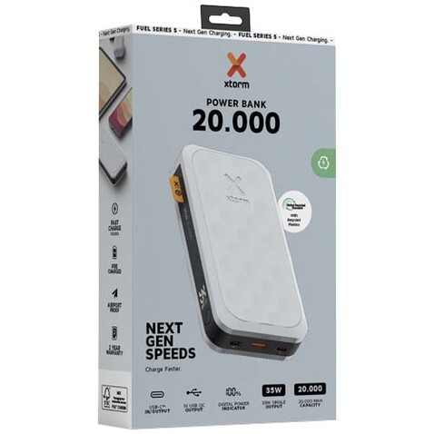 Xtorm FS520 Fuel-Serie 20.000 mAh 35 W Powerbank, weiss bedrucken, Art.-Nr. 12439901