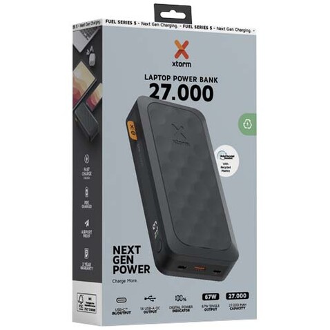 Xtorm FS5271 Fuel-Serie 27.000 mAh 67 W Powerbank, mitternachtsschwarz bedrucken, Art.-Nr. 12440190