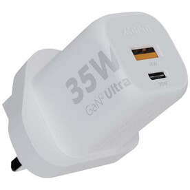 Xtorm XEC035 GaN² Ultra 35 W Wandladegerät mit UK-Stecker, weiss bedrucken, Art.-Nr. 12440801