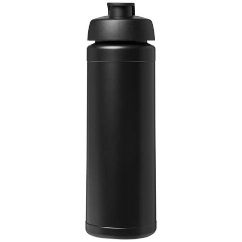 Baseline Rise 750 ml Sportflasche mit Klappdeckel, schwarz, schwarz bedrucken, Art.-Nr. 21029190