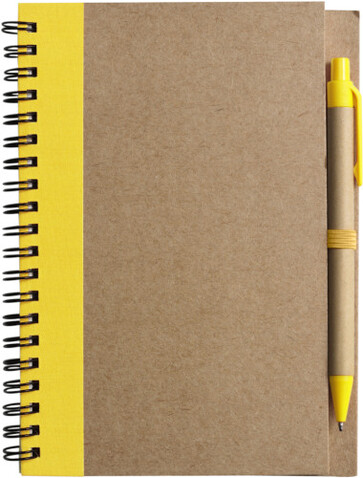 Notizbuch aus recyceltem Papier Stella – Gelb bedrucken, Art.-Nr. 006999999_2715