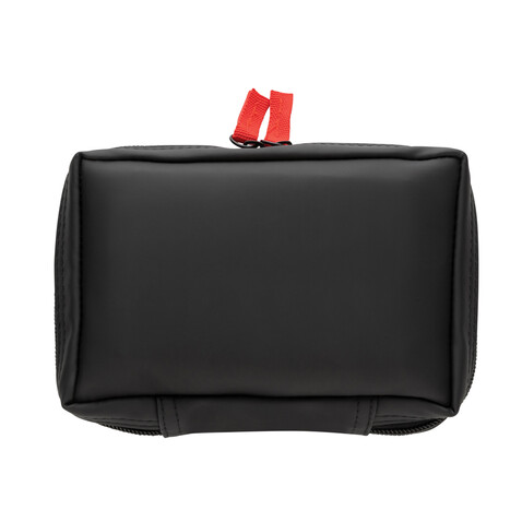 Erste-Hilfe-Set in RCS recycelter Nubuk-PU Tasche schwarz bedrucken, Art.-Nr. P265.411