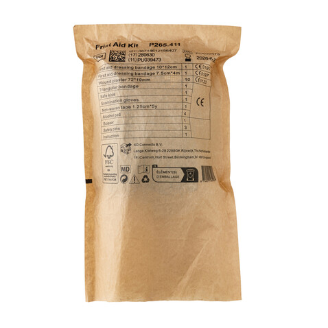 Erste-Hilfe-Set in RCS recycelter Nubuk-PU Tasche schwarz bedrucken, Art.-Nr. P265.411