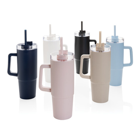 Tana Becher aus RCS recyceltem Kunststoff mit Griff 900ml weiß bedrucken, Art.-Nr. P437.103