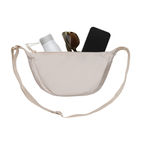 Crescent AWARE™ RPET Half-Moon Sling Tasche beige bedrucken, Art.-Nr. P763.2019 Crescent AWARE™ RPET Half-Moon Sling Tasche beige bedrucken, Art.-Nr. P763.2019