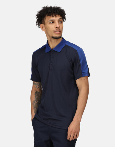 Regatta Contrast Coolweave Polo, Navy/New Royal, XL bedrucken, Art.-Nr. 006172616